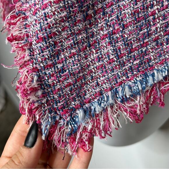 ROBBI & NIKKI Tweed Blazer Jacket Womens Small Pink Maximalist Office Fun Funky - Picture 4 of 9